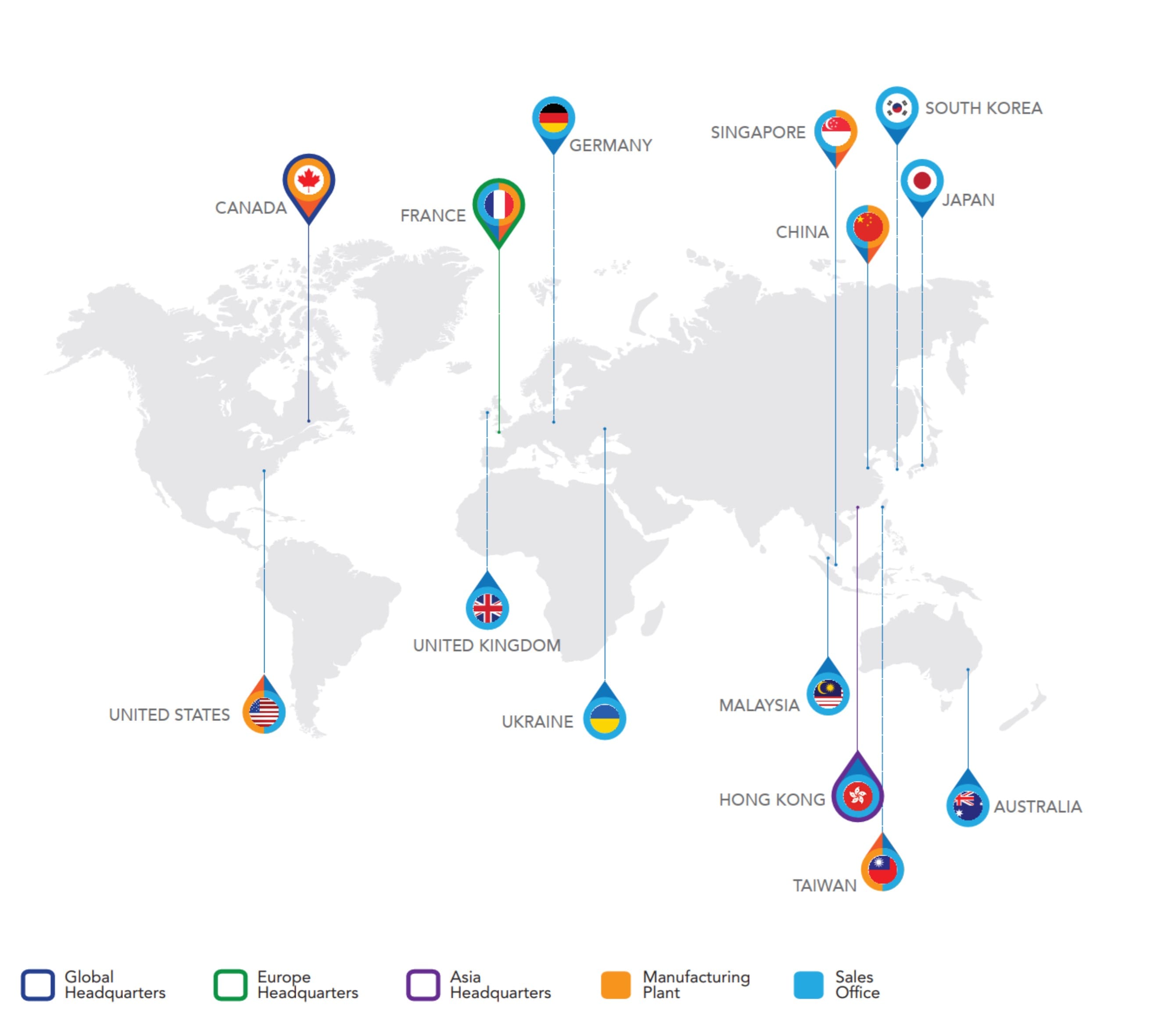 Carte mondiale Notre Groupe