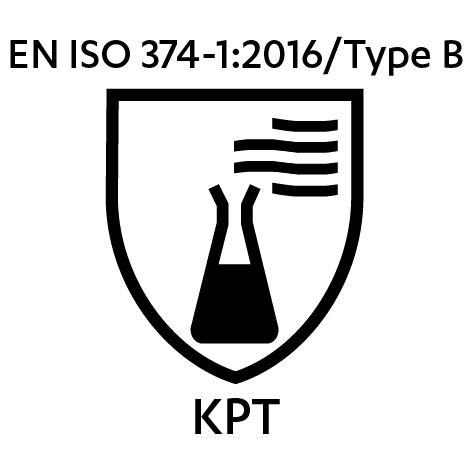 Chemischer Schutz / EN ISO 374-1 Typ B, EN ISO 374-2, EN ISO 374-4, EN 16523-1 - TYP B KPT