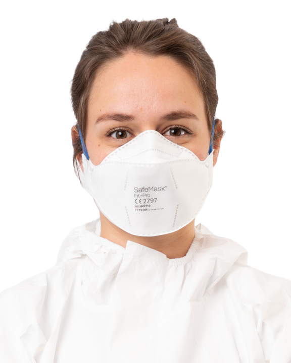 product photo masks white / blue – SAFEMASK® FIT+PRO FFP2 NR MASK