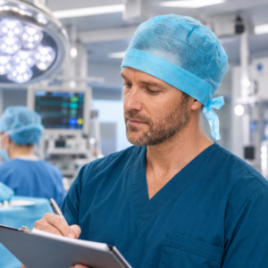 mise en situation coiffants bleu – COIFFE DE CHIRURGIE SAFEWEAR PP 25G/M²