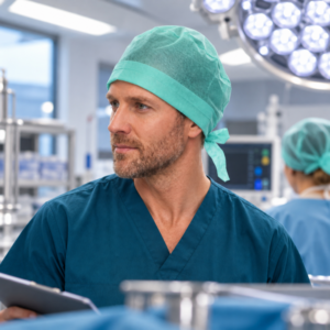 mise en situation coiffants bleu – COIFFE DE CHIRURGIE SAFEWEAR PP 25G/M²